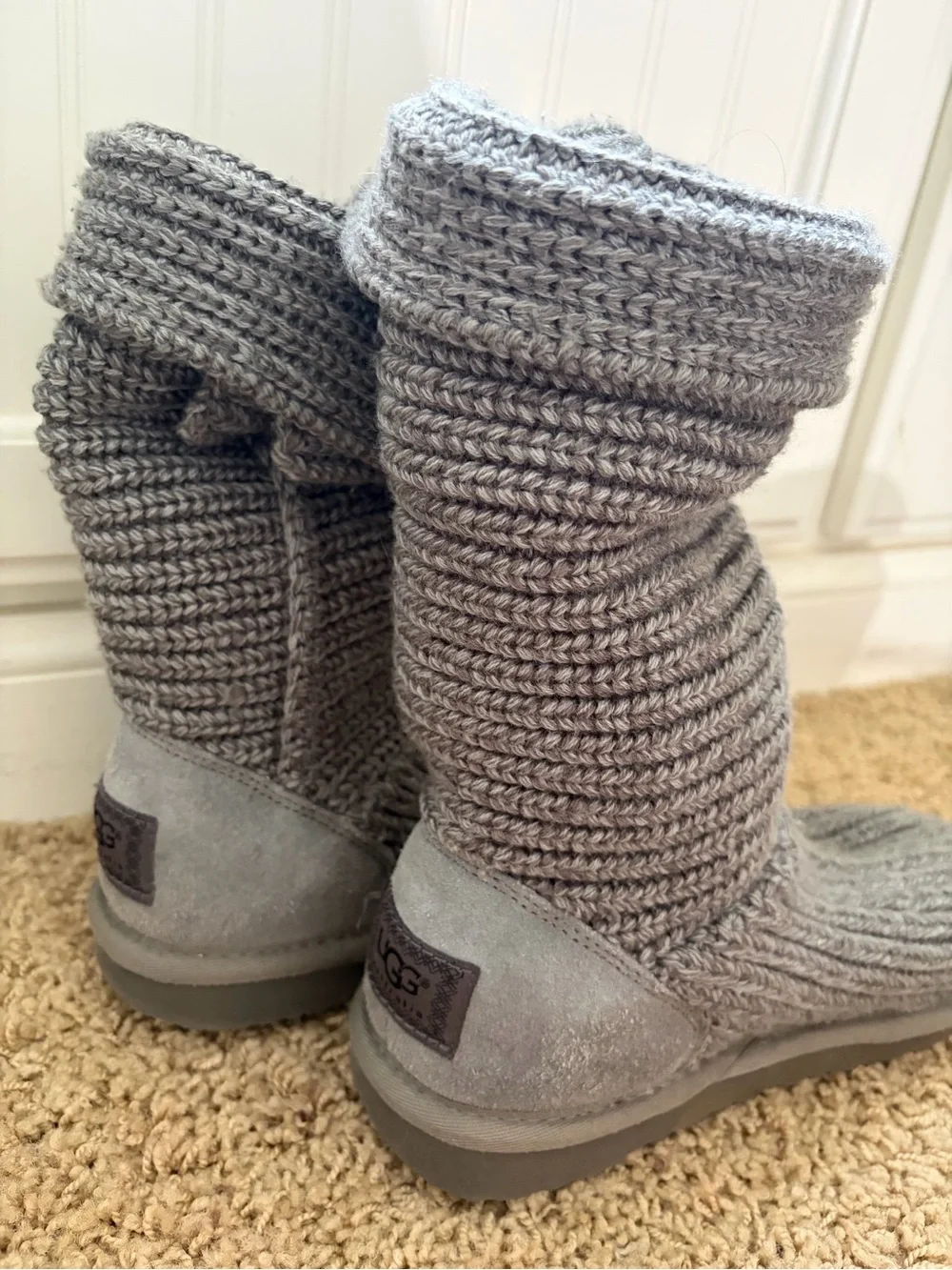 UGG Cardy Gray Boot Slippers Size 3